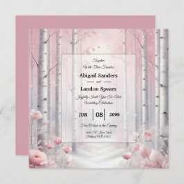 Frosted Petals in a Winter Woodland Wedding Kaart