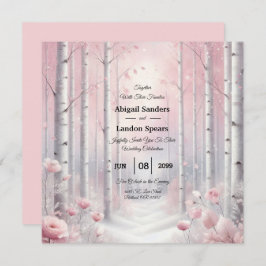 Frosted Petals in a Winter Woodland Wedding Kaart