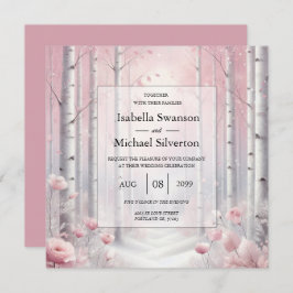 Frosted Petals in a Winter Woodland Wedding Kaart