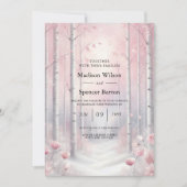 Frosted Petals in a Winter Woodland Wedding Kaart (Voorkant)