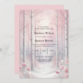 Frosted Petals in a Winter Woodland Wedding Kaart