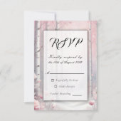 Frosted Petals in a Winter Woodland Wedding RSVP Kaartje (Voorkant)
