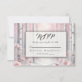 Frosted Petals in a Winter Woodland Wedding RSVP Kaartje (Voorkant)