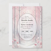 Frosted Petals in een Winter Woodland bruiloft Kaart (Voorkant)