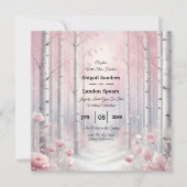 Frosted Petals in een Winter Woodland bruiloft Kaart (Voorkant)