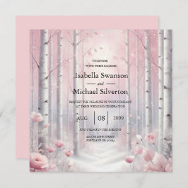 Frosted Petals in een Winter Woodland bruiloft Kaart