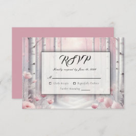 Frosted Petals in een Winter Woodland bruiloft RSVP Kaartje