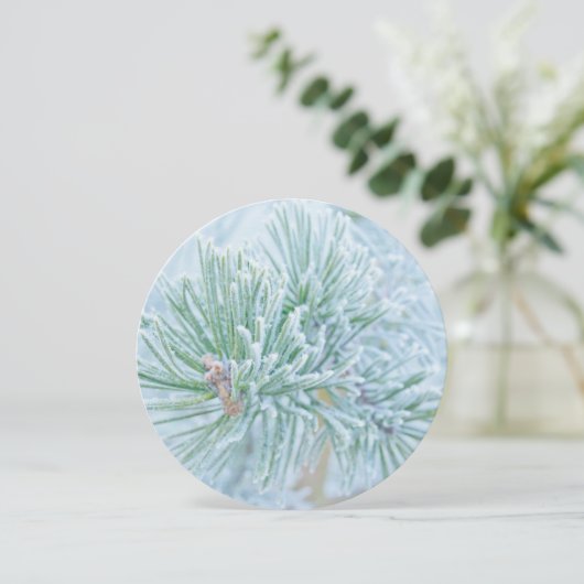 Frosted Pine Feestdagenkaart (Staand voorkant)