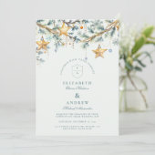 Frosted Pine Star Garland bruiloft Kaart (Staand voorkant)