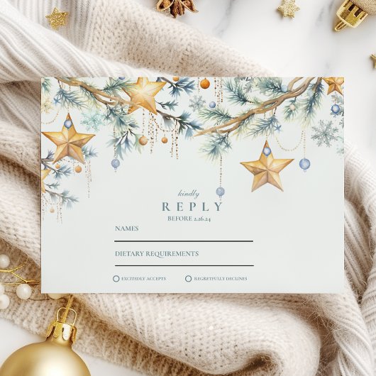 Frosted Pine Star Garland bruiloft RSVP Kaartje