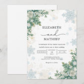Frosted Pine Winter Wedding Kaart (Voorkant / Achterkant)