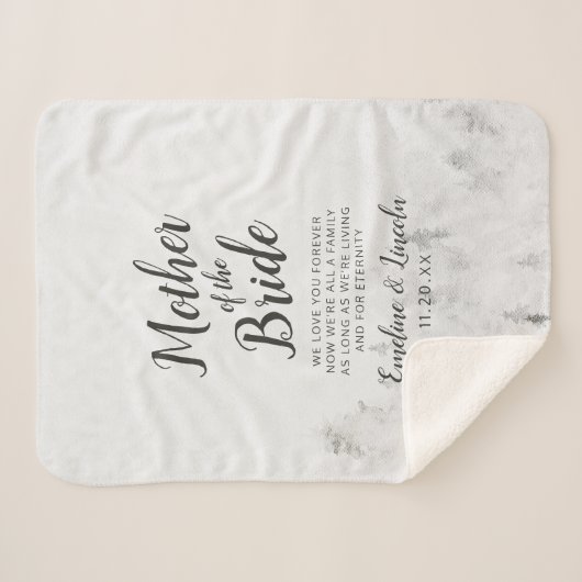 Frosted Pines aan de moeder van de bruid Quote Sherpa Deken (Voorkant (horizontaal))