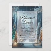 Frosted Pines in de winter Glow repetitie diner Kaart (Voorkant)