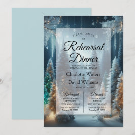 Frosted Pines in de winter Glow repetitie diner Kaart