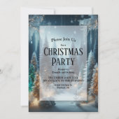 Frosted Pines in Winter Glow Christmas Party Kaart (Voorkant)