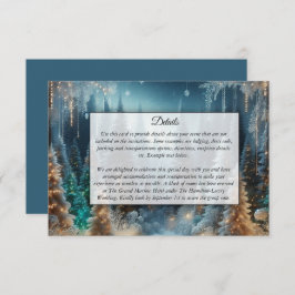 Frosted Pines in Winter Glow Wedding Informatiekaartje