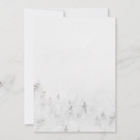 Frosted Pines Rustic White Mountain verjaardagsfee Kaart (Achterkant)