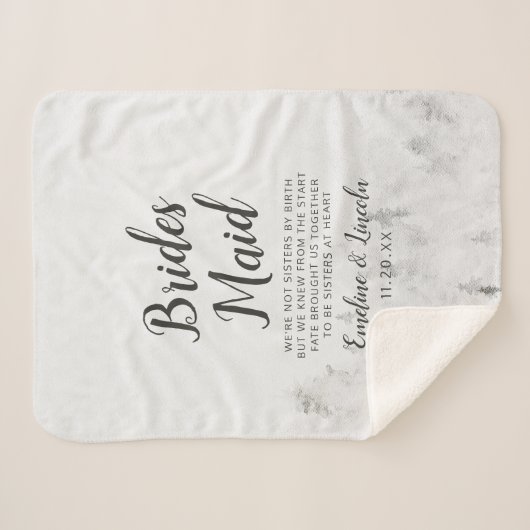 Frosted Pines Rustic White to the Bridesmaid Quote Sherpa Deken (Voorkant (horizontaal))