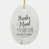 Frosted Pines Rustieke Witte Winter Bruidsmeisje Q Keramisch Ornament (Voorkant)