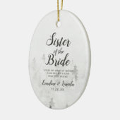 Frosted Pines Rustieke zus van de bruid Quote Keramisch Ornament (Links)