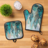 Frosted Pines – Winter Forest  Ovenwant & Pannenlap Set (Top down)