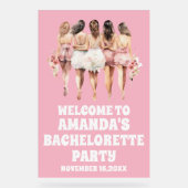 Frosted Pink Acryl Bachelorette Welkom Teken Bord (Voorkant)