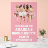 Frosted Pink Acryl Bachelorette Welkom Teken Bord (Huwelijk)