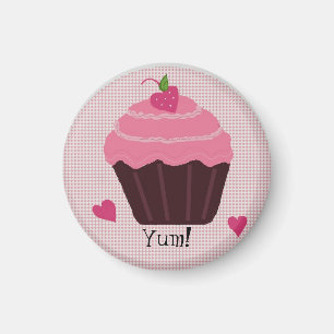 Frosted Pink Cupcake Magneet