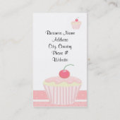 Frosted Pink Cupcake Visitekaartje (Achterkant)