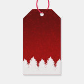 Frosted Red & White Merry Christmas Holiday Cadeaulabel (Achterkant)