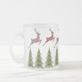 Frosted Reindeer en Pine Tree Christmas Mok