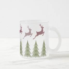 Frosted Reindeer en Pine Tree Christmas Mok