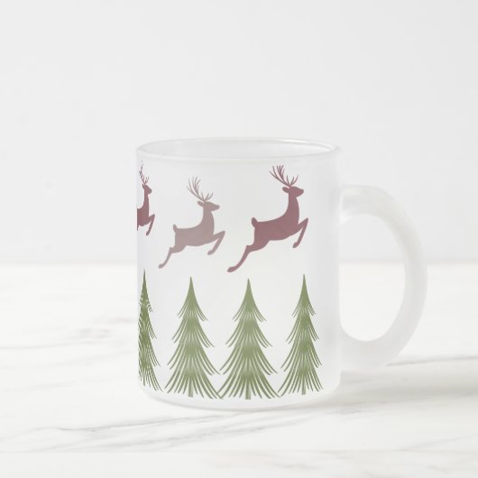 Frosted Reindeer en Pine Tree Christmas Mok (Rechts)