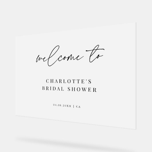 Frosted Script Wedding Vrijgezellenfeest Welkom Acryl Bord (Hoek)