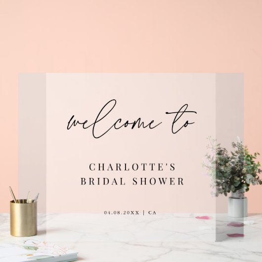 Frosted Script Wedding Vrijgezellenfeest Welkom Acryl Bord (Huwelijk)