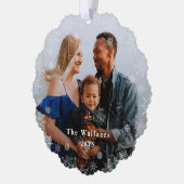 Frosted Season Foto Ornament Kaart (Links)