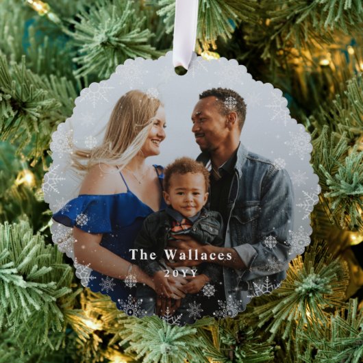 Frosted Season Foto Ornament Kaart (Insitu (Drie))