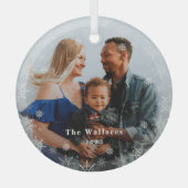 Frosted Season Gepersonaliseerde Kerstversiering Glas Ornament (Voorkant)
