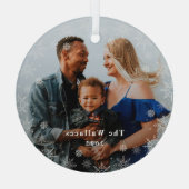 Frosted Season Gepersonaliseerde Kerstversiering Glas Ornament (Achterkant)