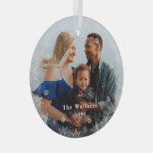 Frosted Season Gepersonaliseerde Kerstversiering Glas Ornament (Voorkant Rechts)