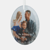 Frosted Season Gepersonaliseerde Kerstversiering Glas Ornament (Voorkant links)
