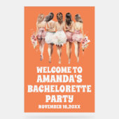 Frosted Sinaasappel Acryl Bachelorette Welkom Teke Bord (Voorkant)