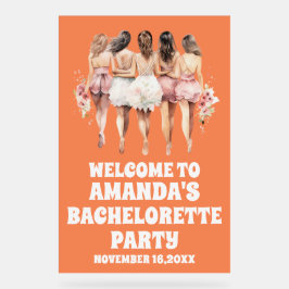 Frosted Sinaasappel Acryl Bachelorette Welkom Teke Bord