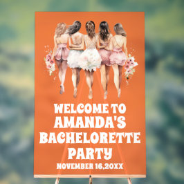 Frosted Sinaasappel Acryl Bachelorette Welkom Teke Bord