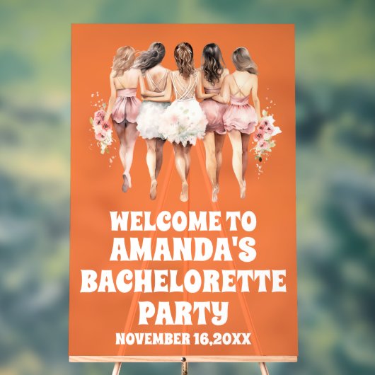 Frosted Sinaasappel Acryl Bachelorette Welkom Teke Bord (Neutraal)