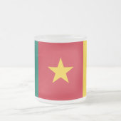 Frosted small glass mug with flag of Cameroon Matglas Koffiemok (Center)