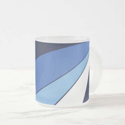 Frosted small glass mug with flag of Columbia Matglas Koffiemok (Voorkant rechts)