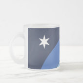 Frosted small glass mug with flag of Columbia Matglas Koffiemok (Links)