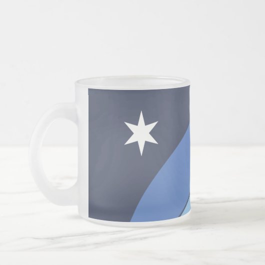 Frosted small glass mug with flag of Columbia Matglas Koffiemok (Links)