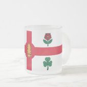 Frosted small glass mug with flag of Montreal Matglas Koffiemok (Voorkant rechts)